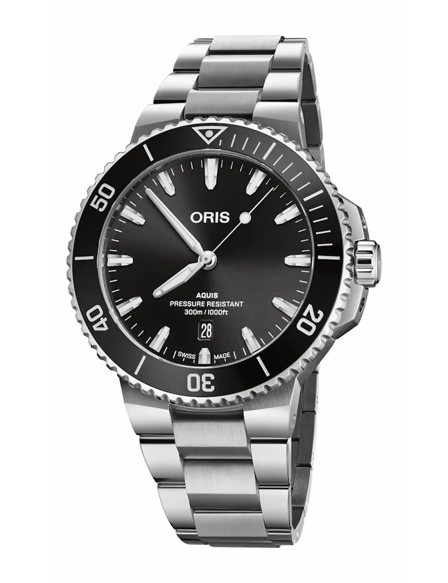 Oris Aquis Date sort med lænke 43,5mm