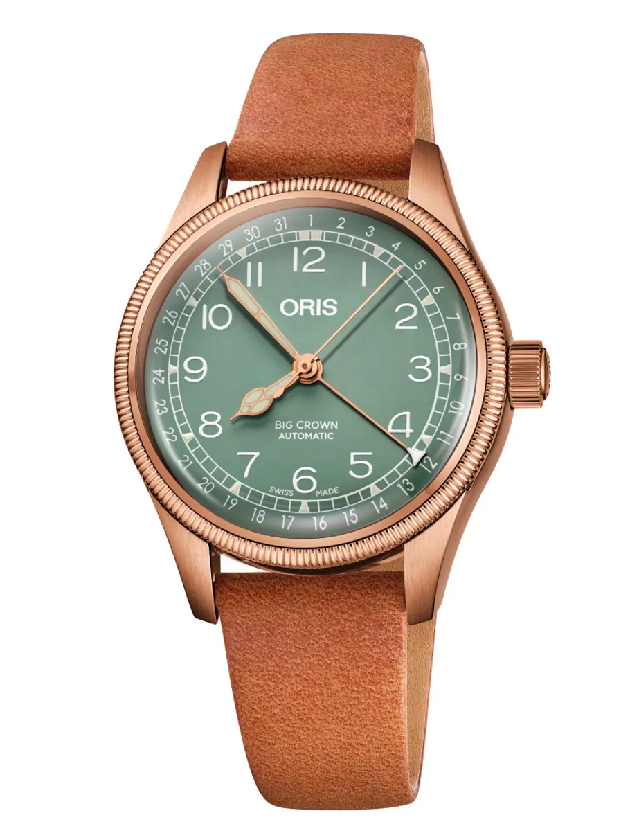 ORIS Big Crown Pointer Date Bronze, grøn med rem -36 mm