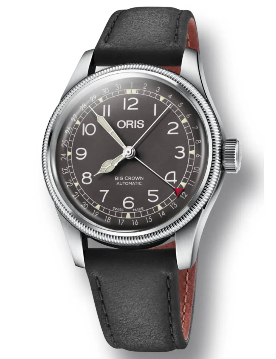 ORIS Big Crown Pointer Day armbåndsur, sort skive med sort rem - 40mm