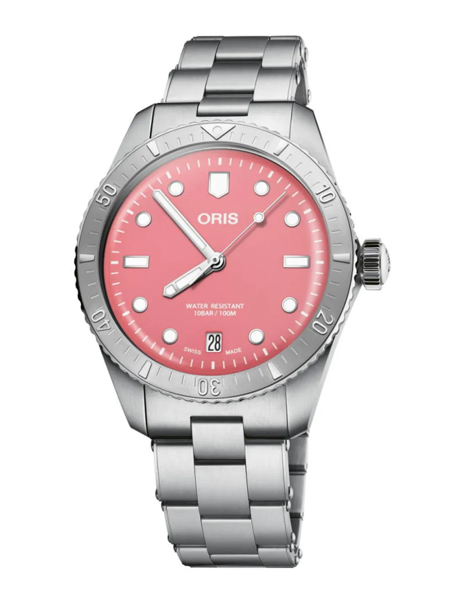 ORIS Divers 65 Cotton Candy, lyserød med lænke -38mm