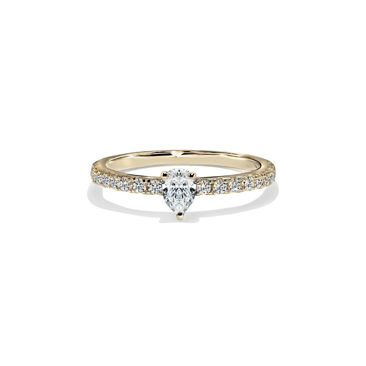 Oxford Pear Cut Solitaire ring i guld