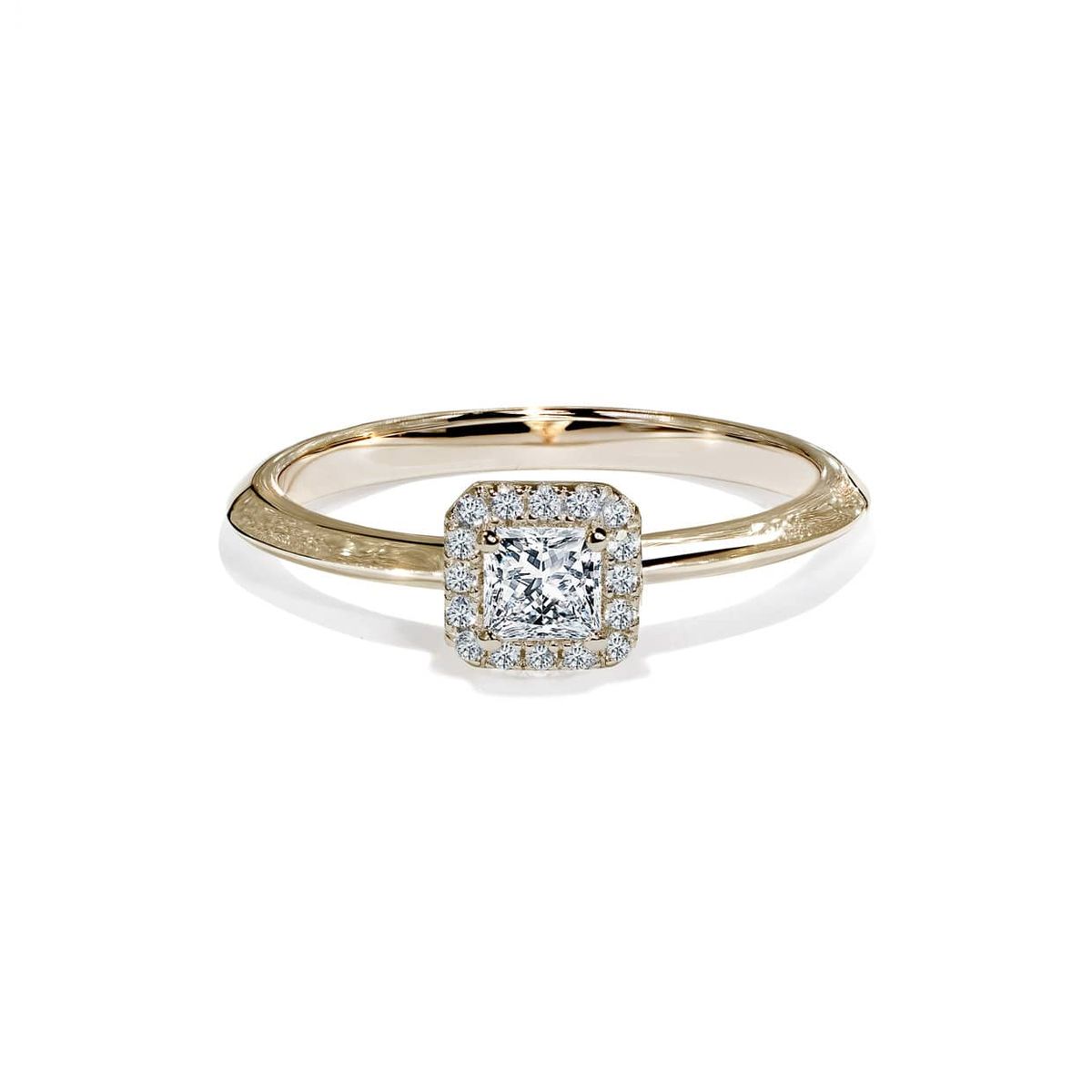 Oxford square cut halo ring i guld