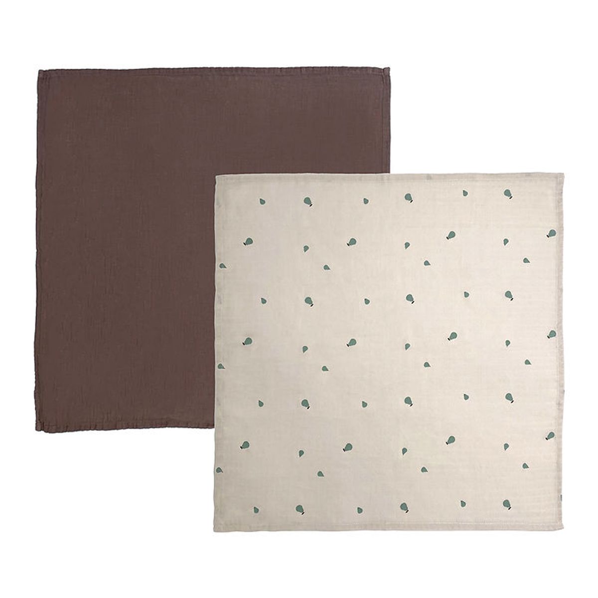 OYOY Stofbleer - 70x70cm - Muslin- 2-pak - Clay/Brown