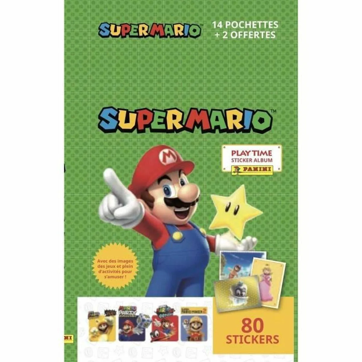 Pakke med klistermærker Panini 14+2 80 enheder Super Mario Bros&trade;