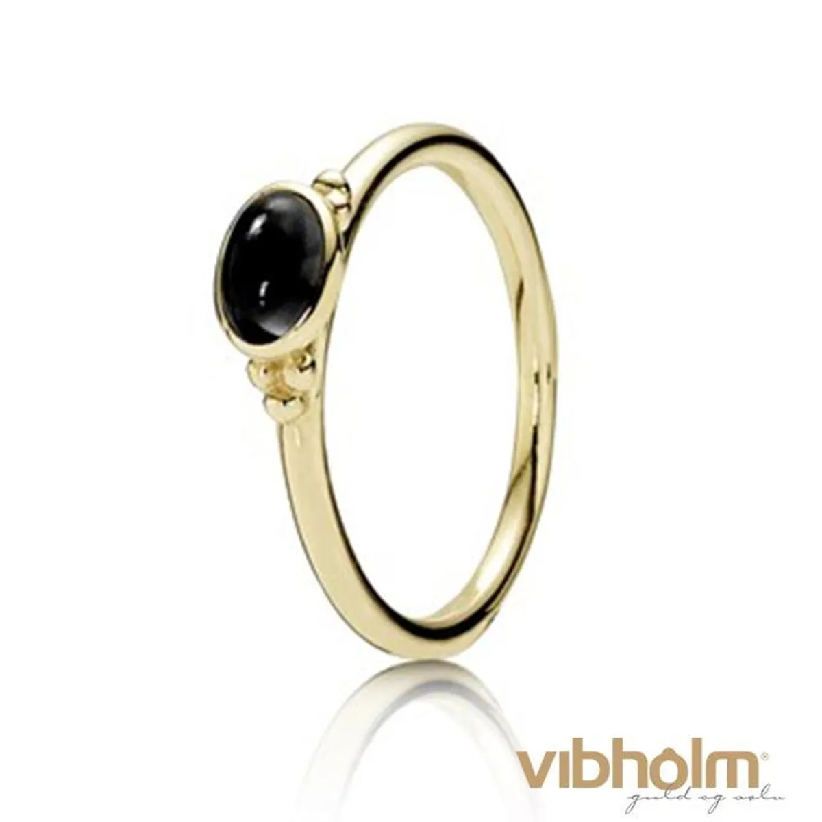 Pandora - Black Onyx Gold Ring 14 kt 150161ON