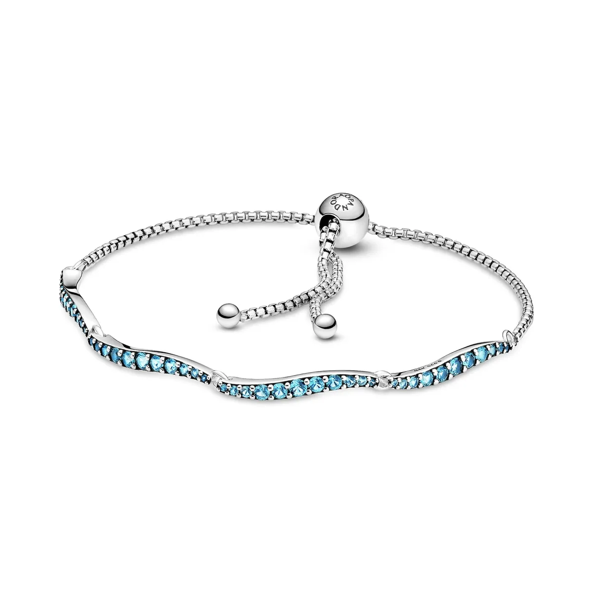 Pandora - Blue Wavy Slider armbånd