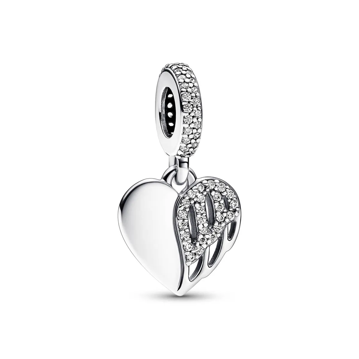 Pandora - Dangle Heart & Angel charm Sølv sterlingsølv