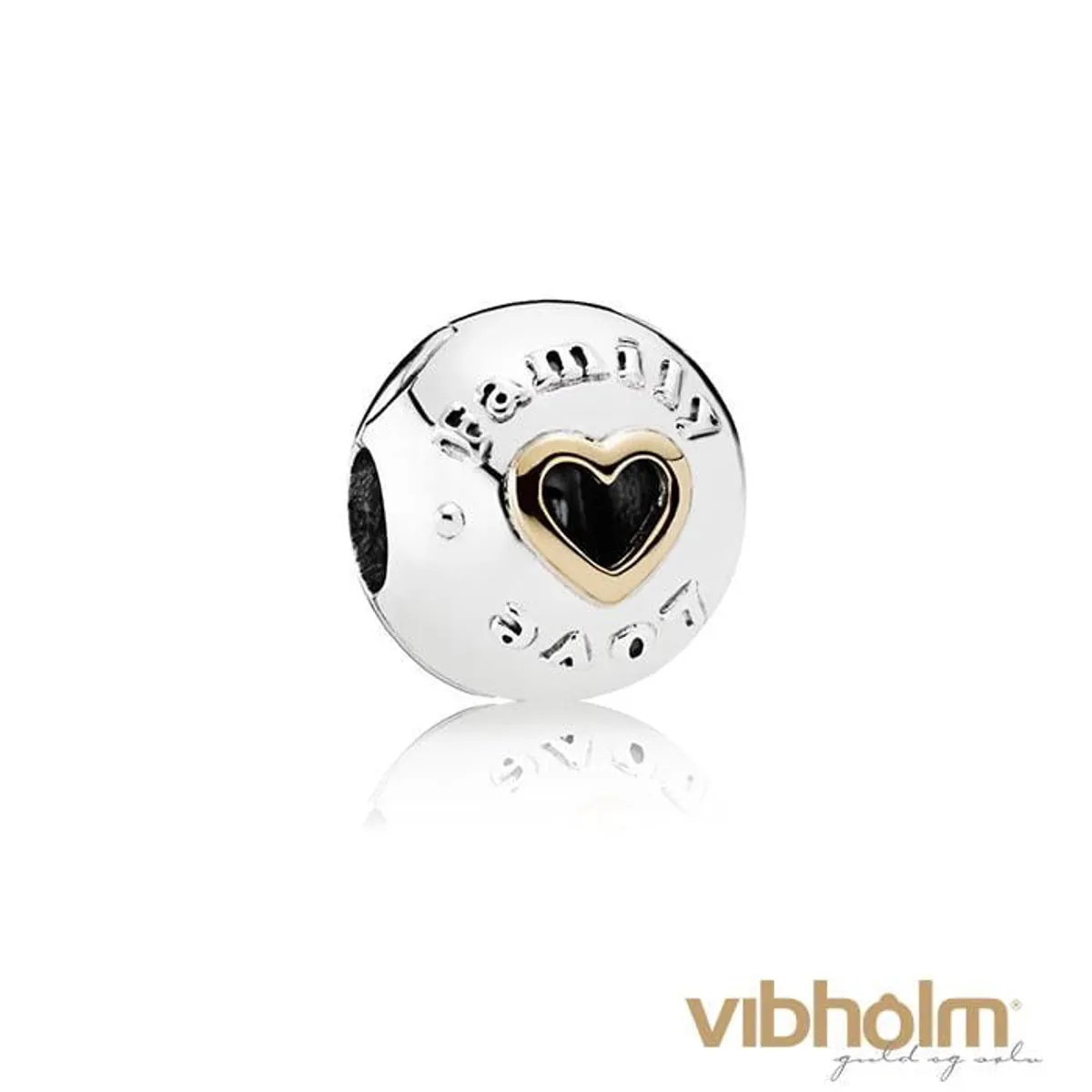 Pandora - Family & Love Clip Charm sølv/14 kt guld 792110