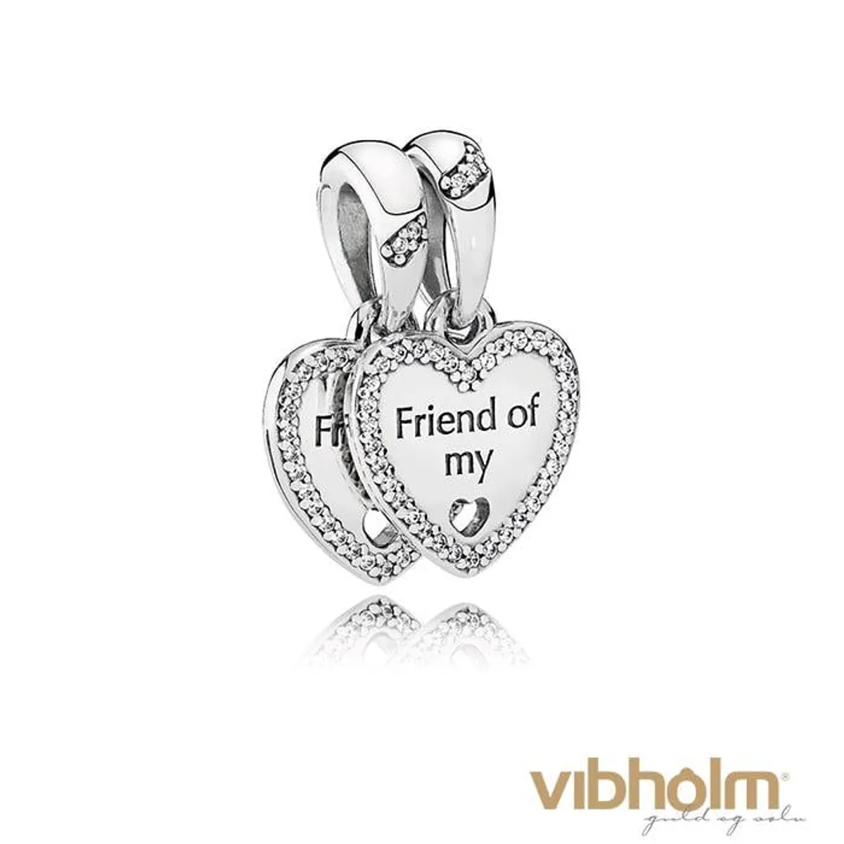 Pandora - Hearts of Friendship Pendant Charm sterlingsølv 792147CZ