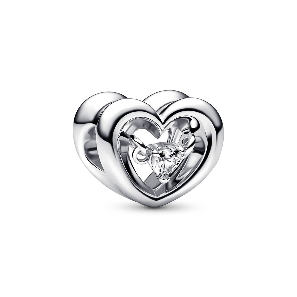 Pandora - Hjerte charm med klar sten - 792493c01