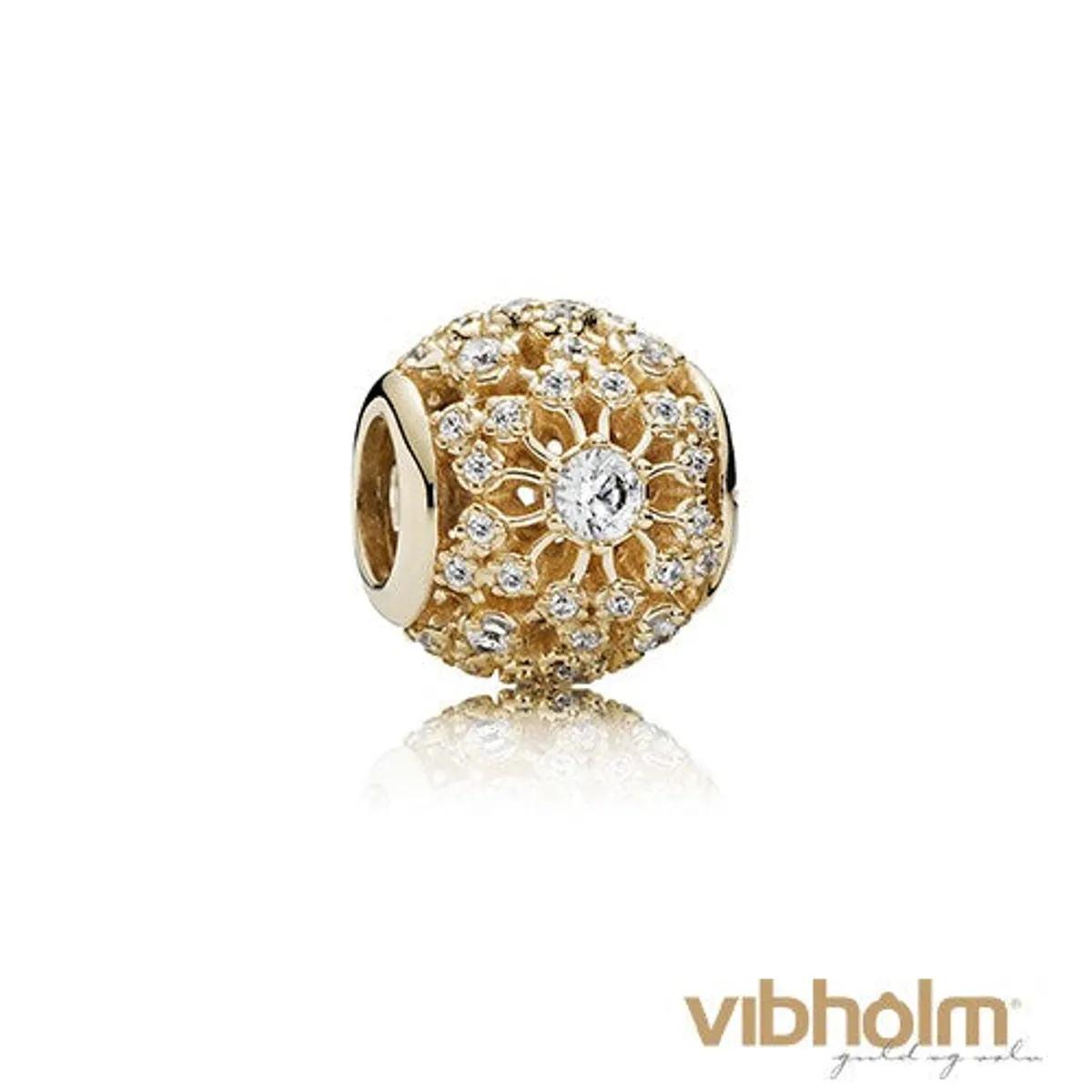 Pandora - Inner Radiance Openwork Charm 14 karat guld m/zirkonia 750838CZ