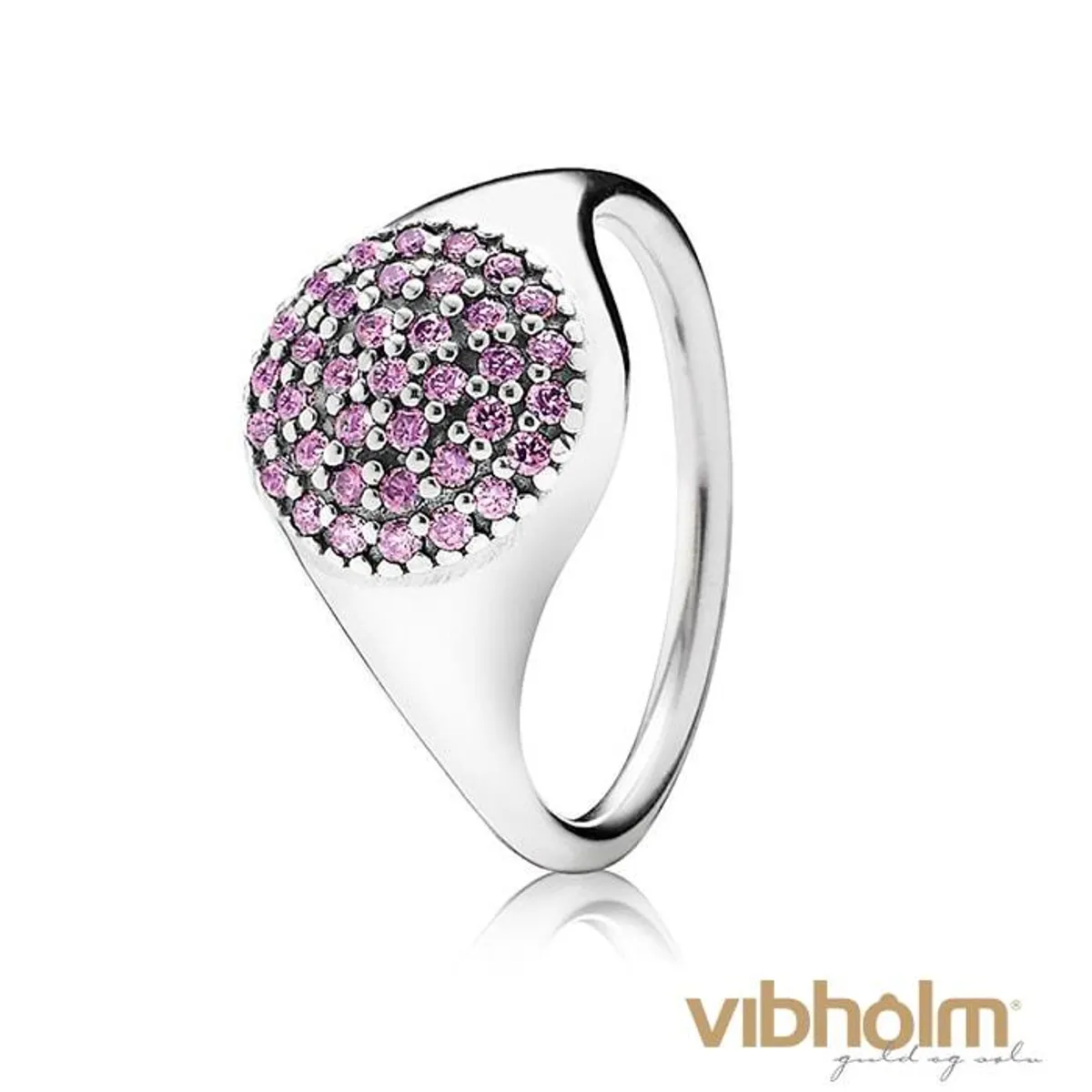 Pandora - Large Purple Pavé Ring sølv 190888CFP