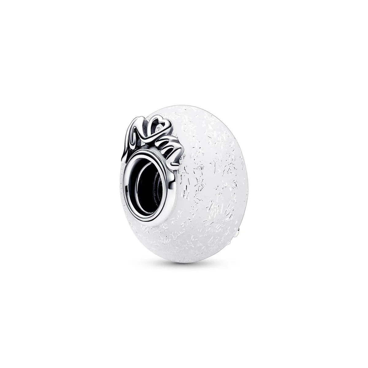 Pandora - Mum & Love Glittery White Murano charm Sølv sterlingsølv