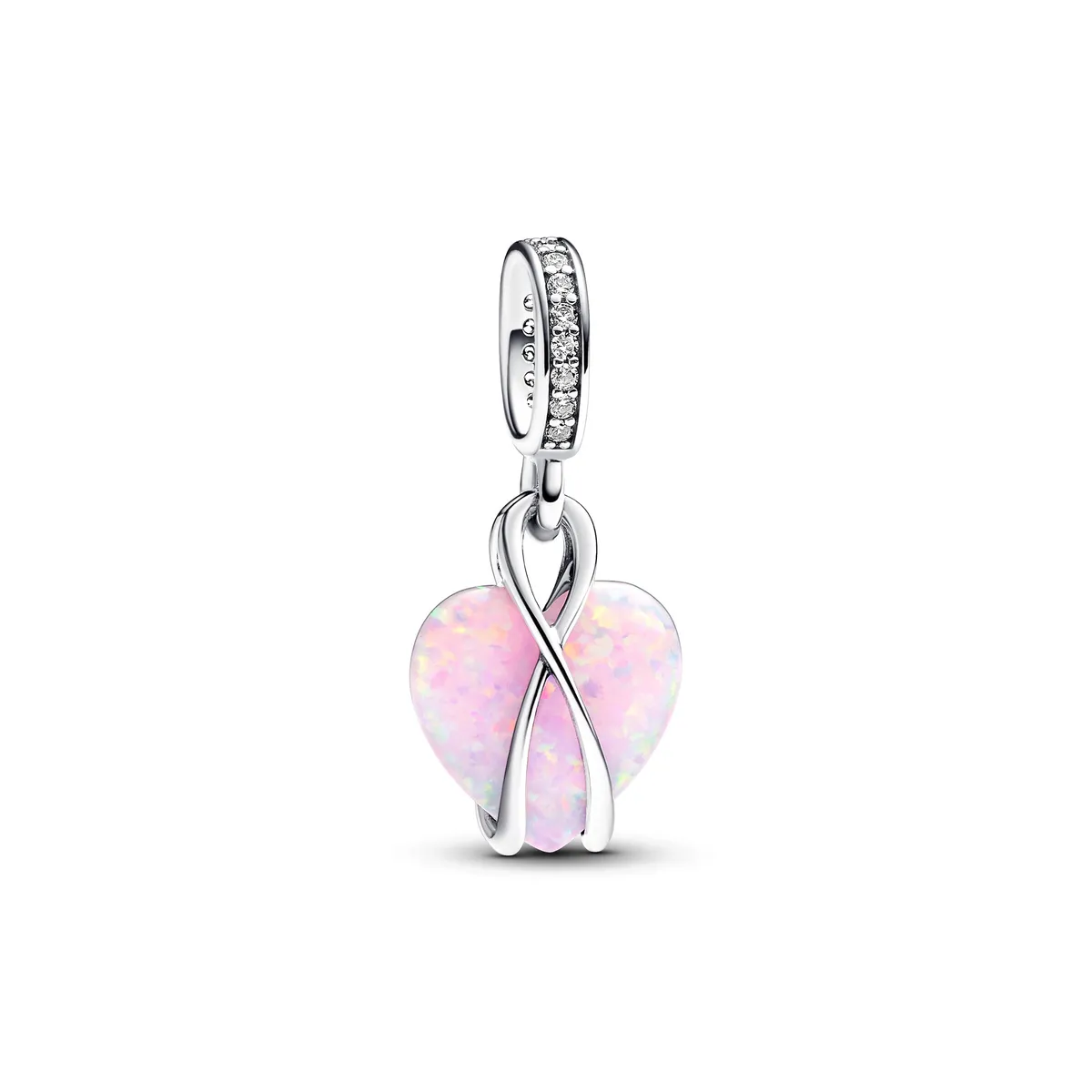 Pandora - Mum Opalescent Heart charm Sølv