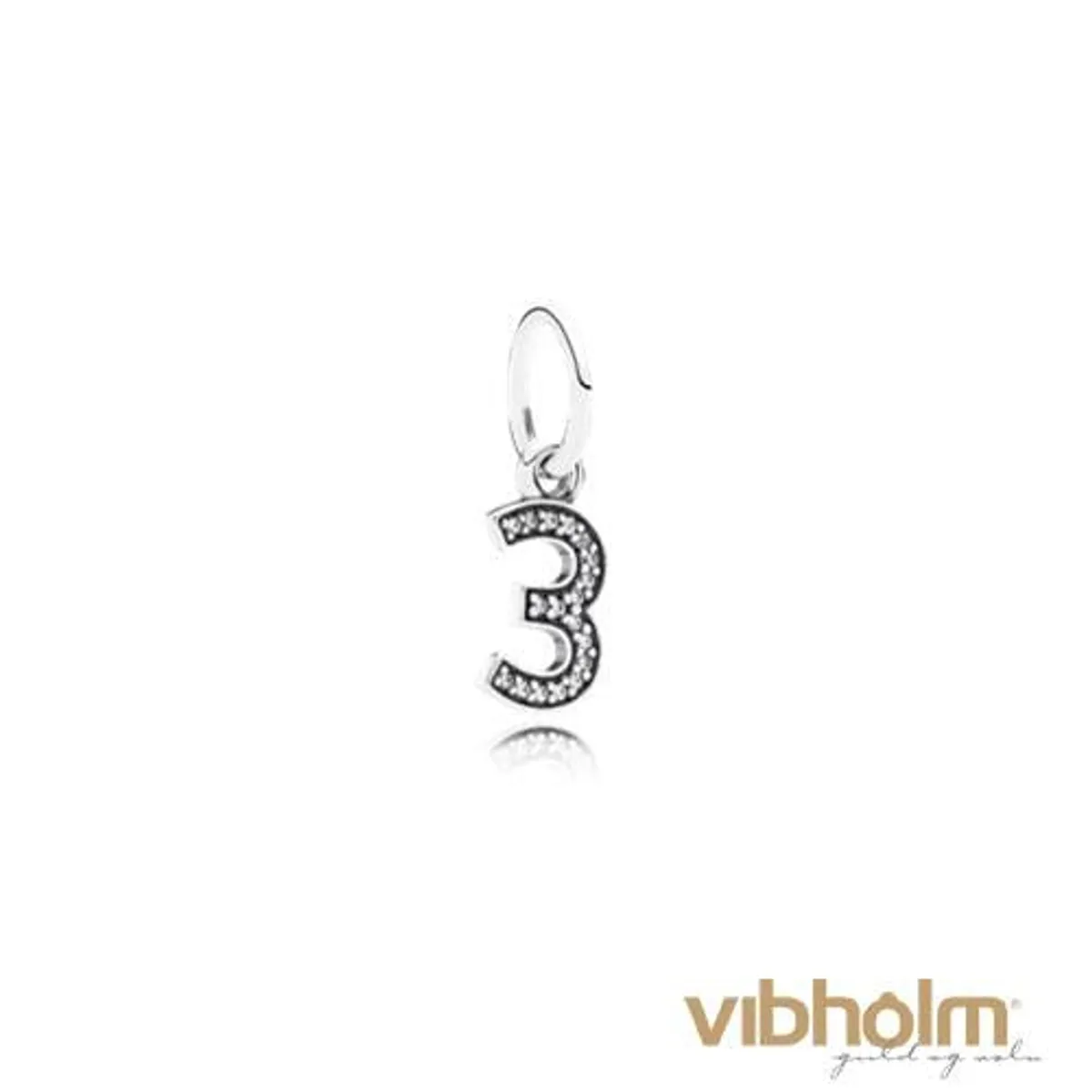 Pandora - Number 3 Pendant Charm sølv 791341CZ