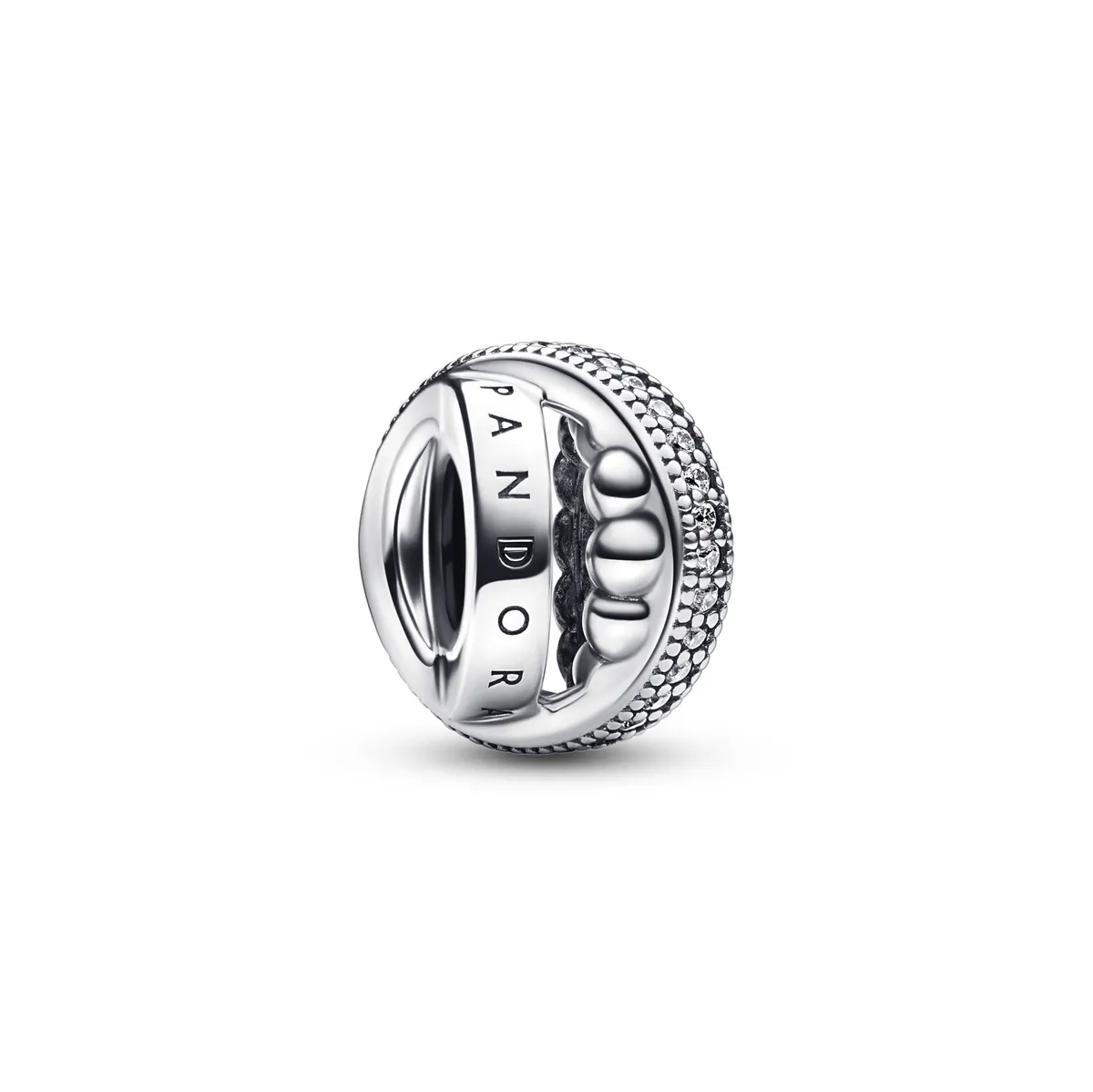 Pandora - Signatur, kugle og pavé charm - 792317c01