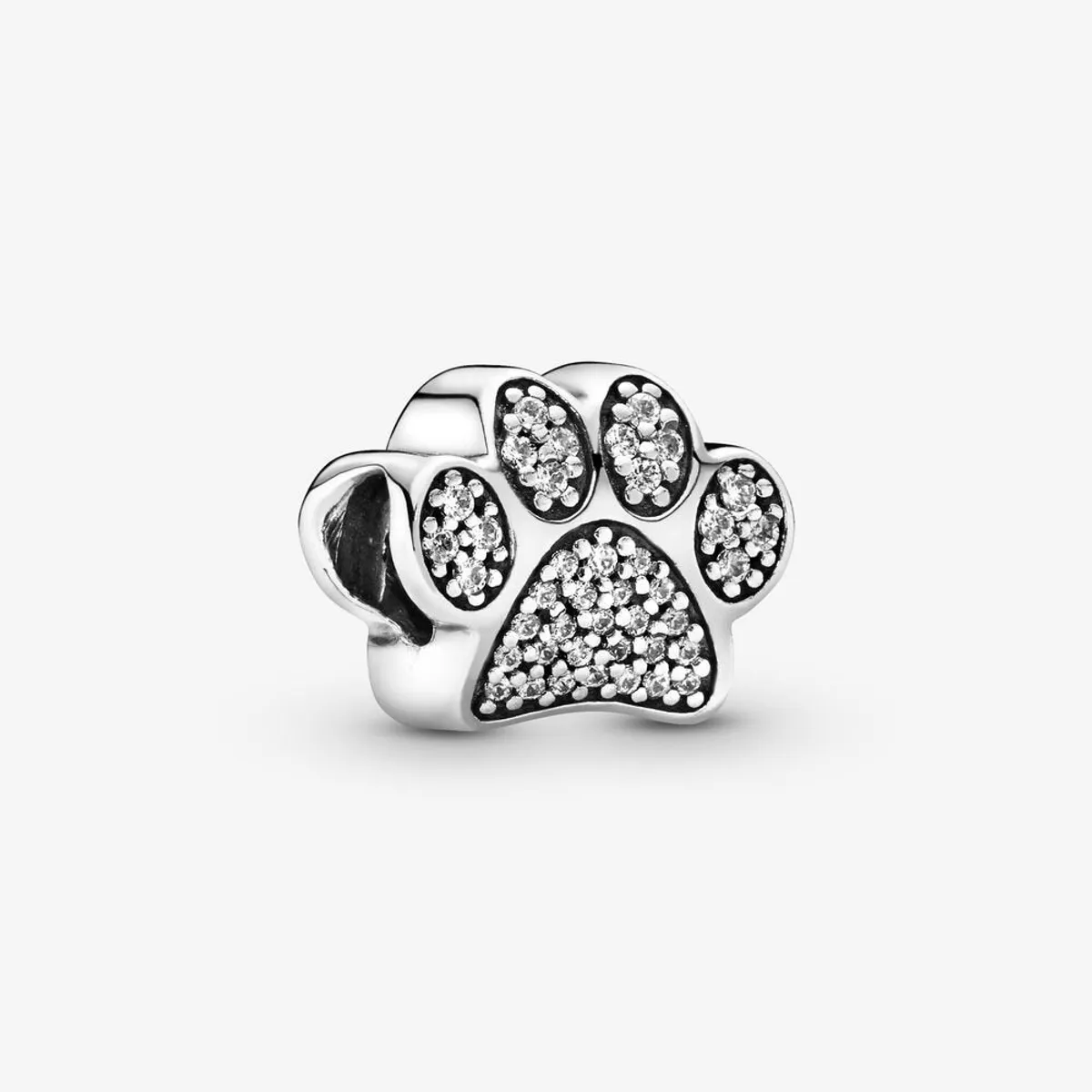 Pandora - Sparkling Paw Print charm sølv med zirkonia