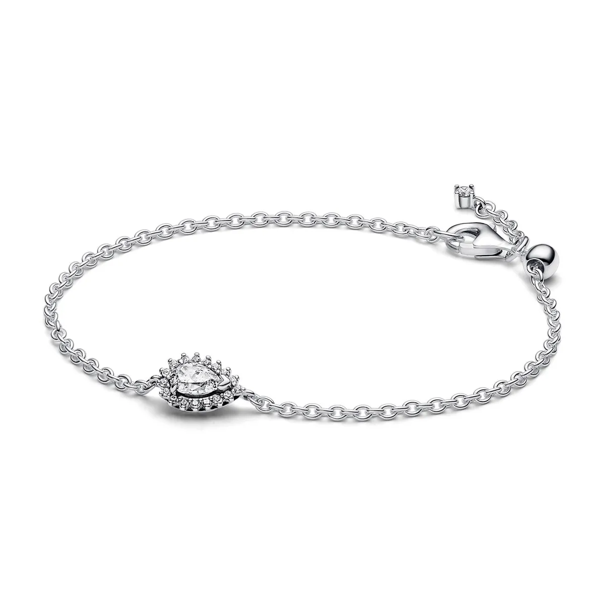 Pandora - Sparkling Pear Halo armbånd Sølv