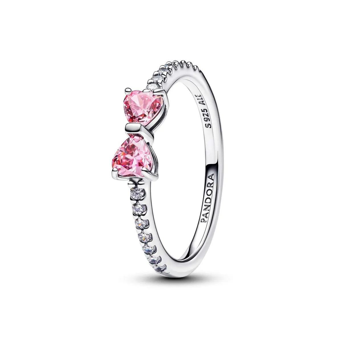 Pandora - Sparkling Pink Bow ring, zirkonia Sølv sterlingsølv