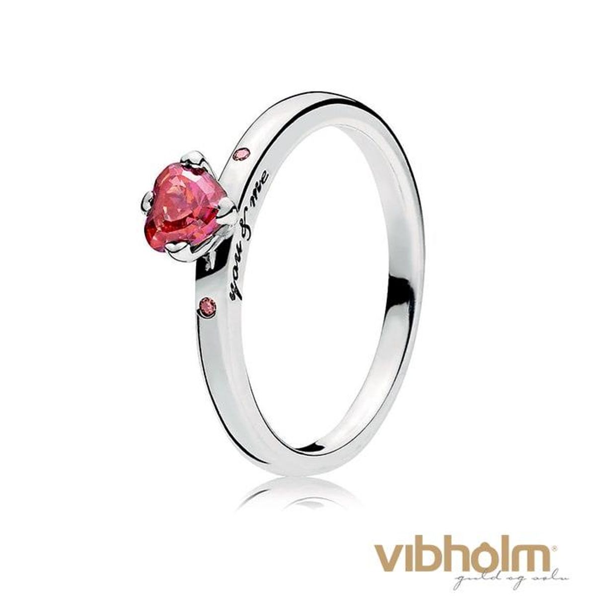 Pandora - Sparkling Red Heart ring 196574CZRMX