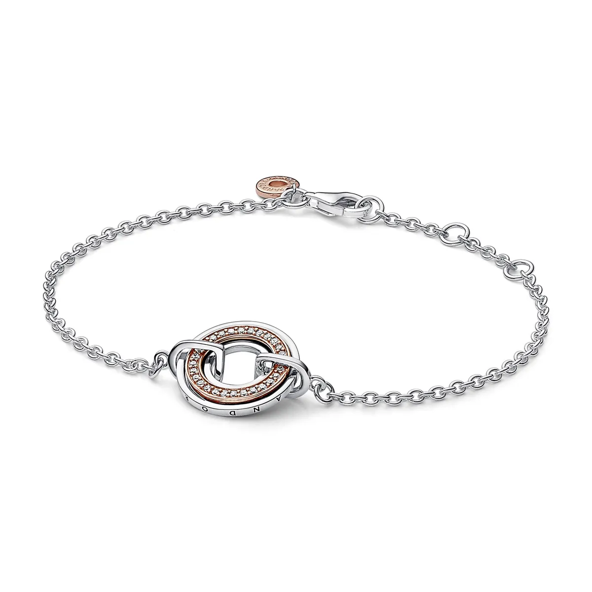 Pandora - To farvet signatur logo armbånd med sten - 582741c01