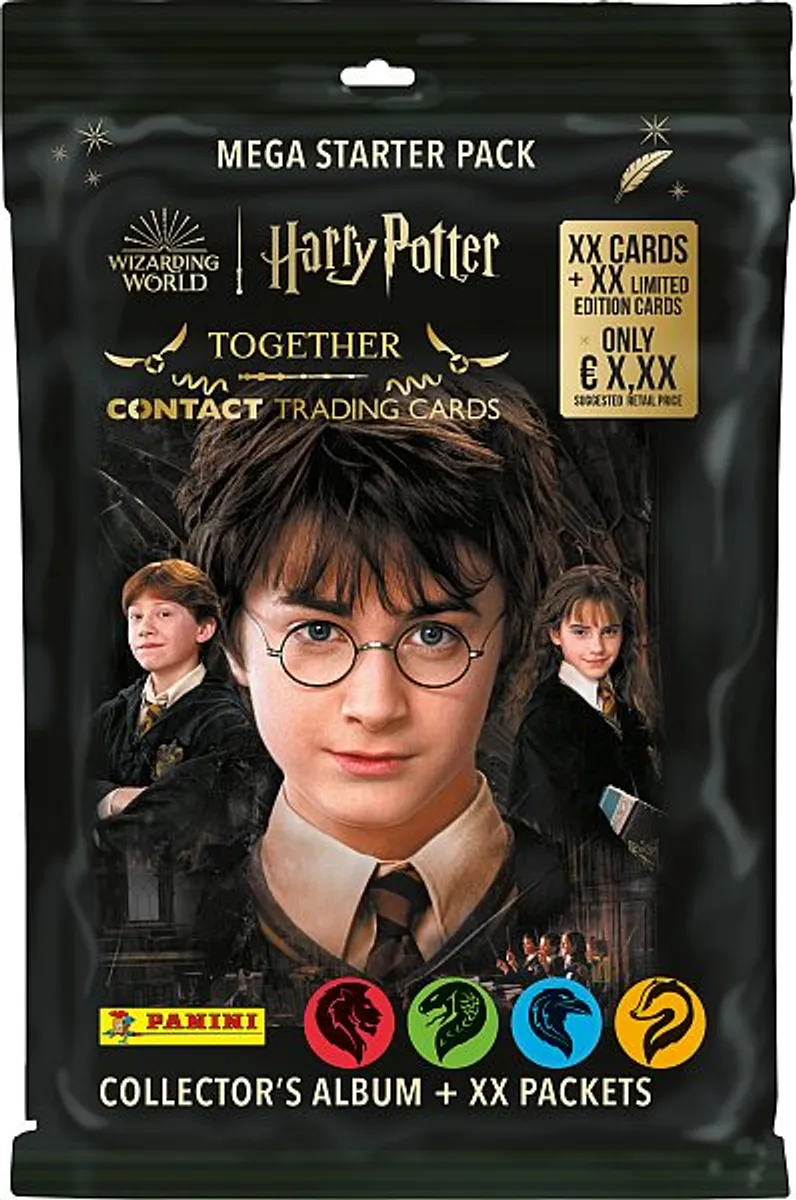 Panini Harry Potter Contact Trading Cards - Together - Starter (Mappe, 2 Limited-kort & 3 Boosters)