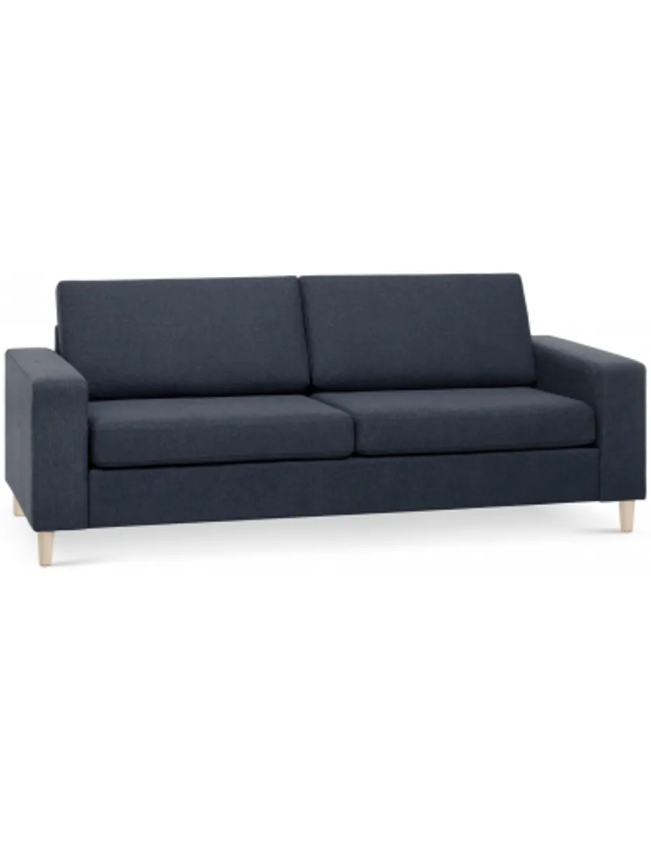 Panset 2-personers sofa i polyester B218 x D81 cm - Natur/Blå