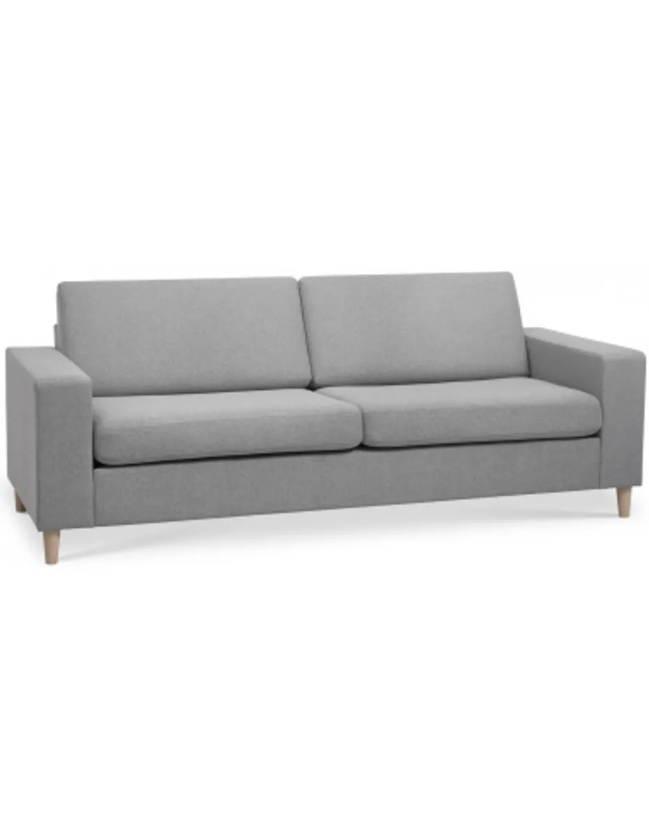 Panset 2-personers sofa i polyester B218 x D81 cm - Natur/Grå