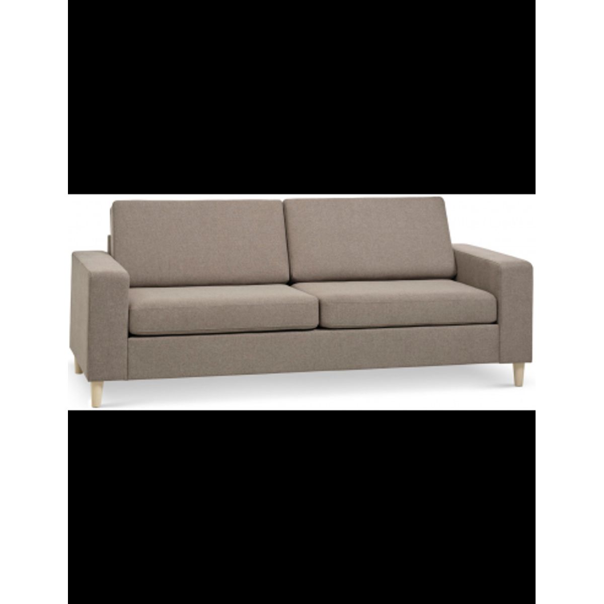 Panset 2-personers sofa i polyester B218 x D81 cm - Natur/Lysebrun