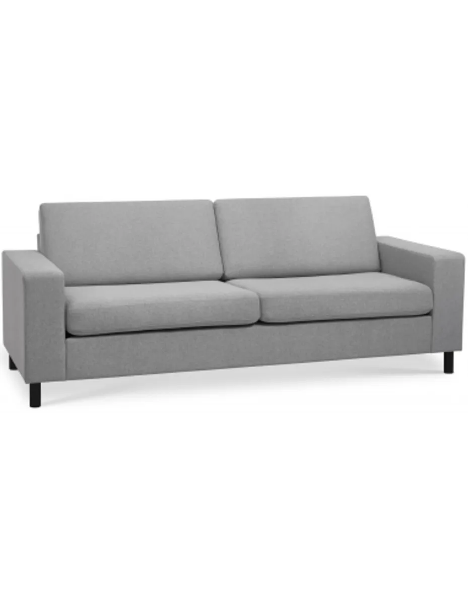 Panset 2-personers sofa i polyester B218 x D81 cm - Sort/Grå