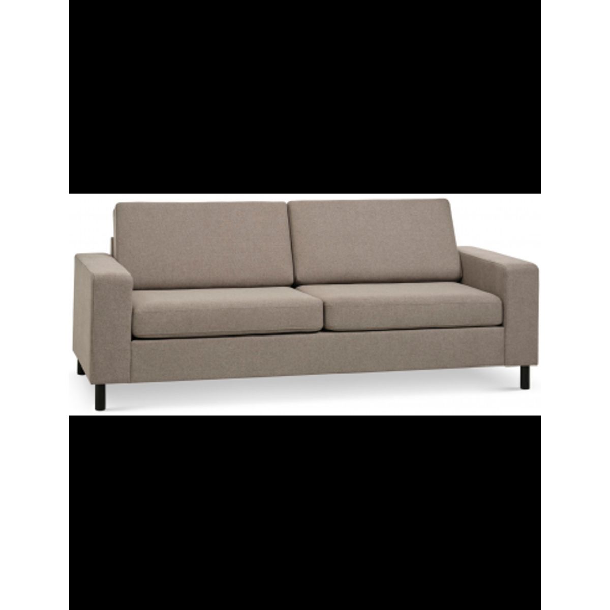 Panset 2-personers sofa i polyester B218 x D81 cm - Sort/Lysebrun