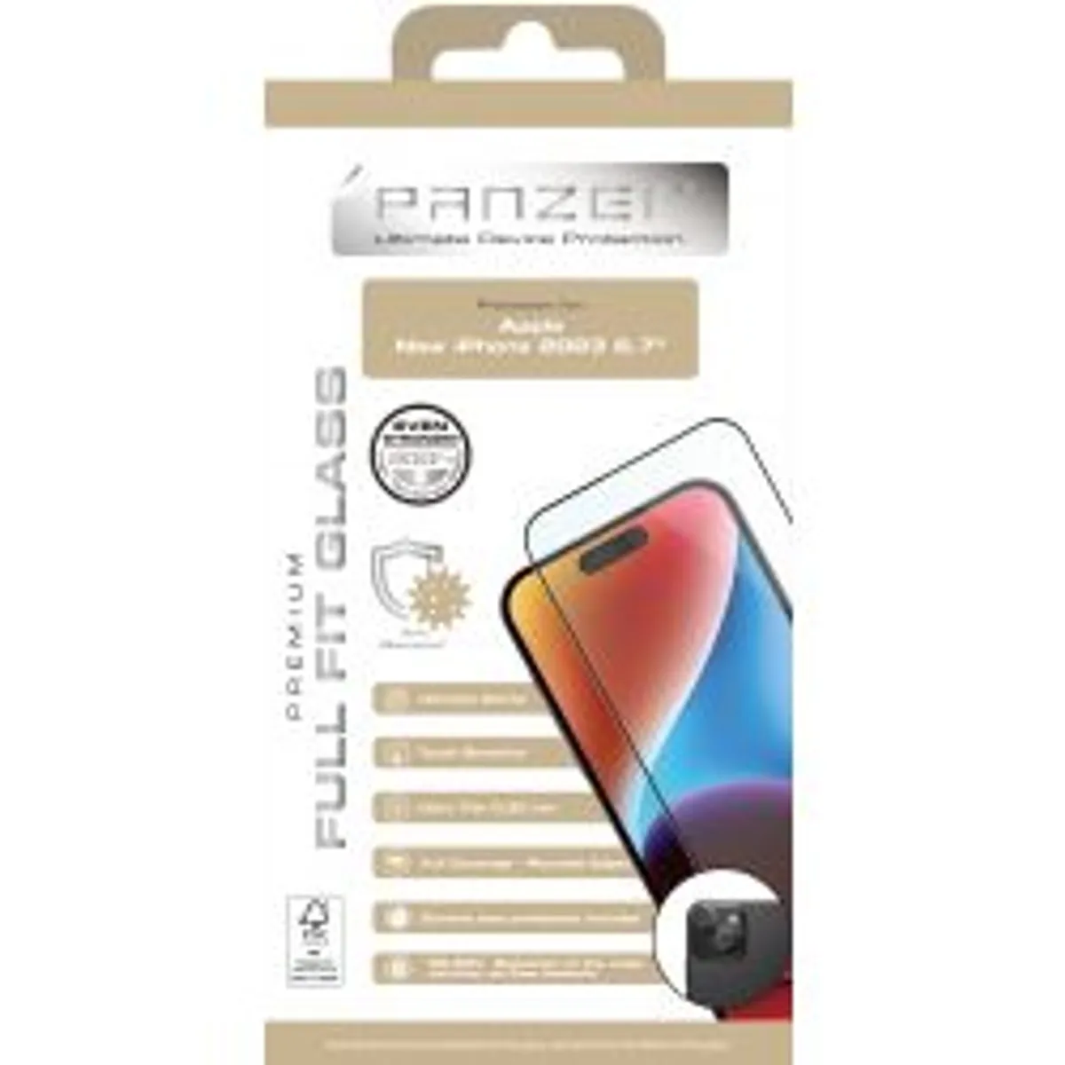 Panzer Iphone 15 Plus Full-fit Silicate Glass - Tilbehør til smartphone