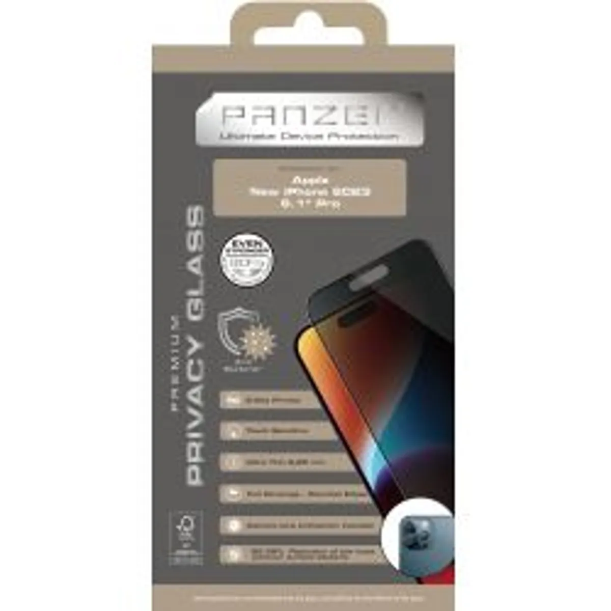 Panzer Iphone 15 Pro Full-fit Privacy Glass 2-way - Tilbehør til smartphone