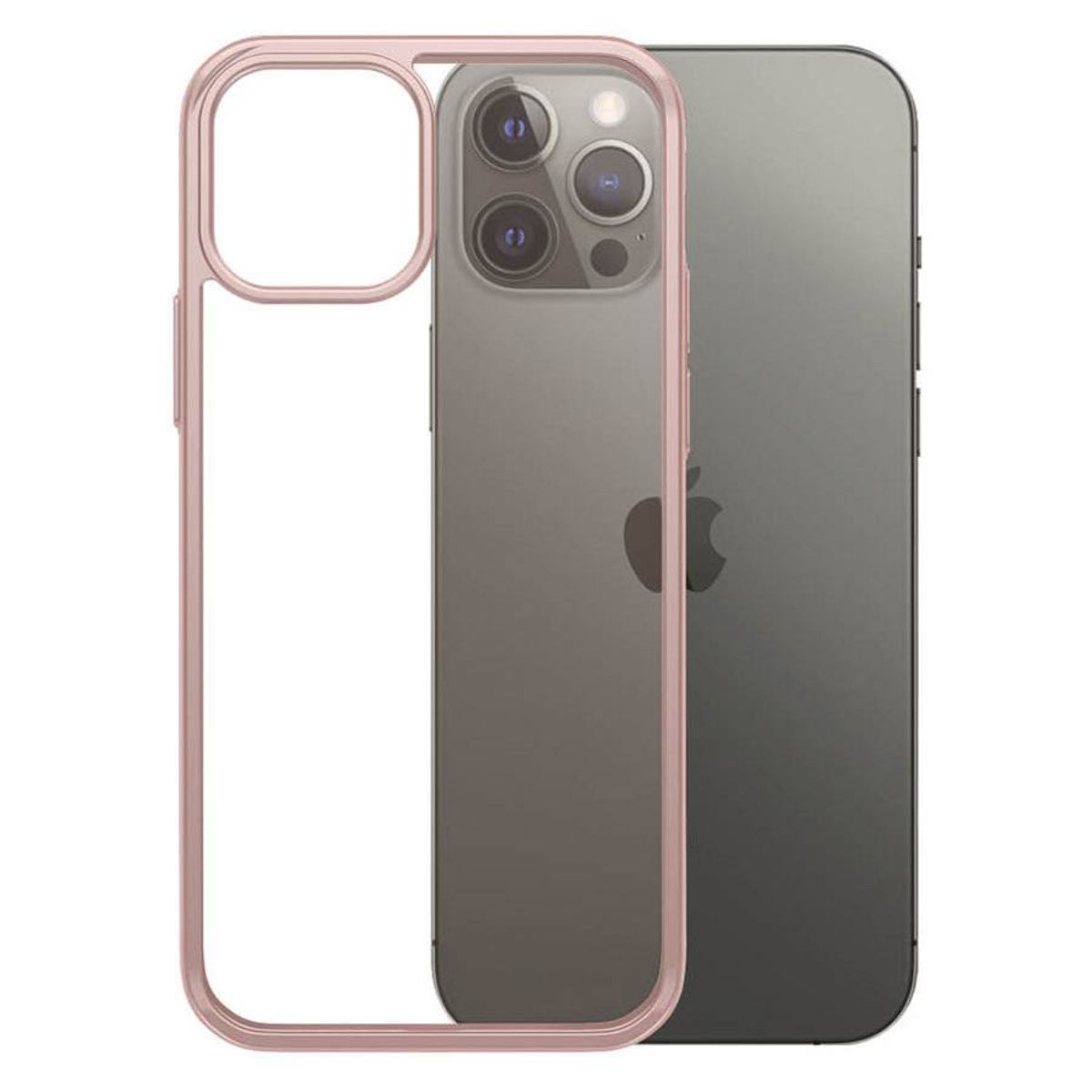 PanzerGlass ClearCase iPhone 12/12 Pro Cover, Rose Gold