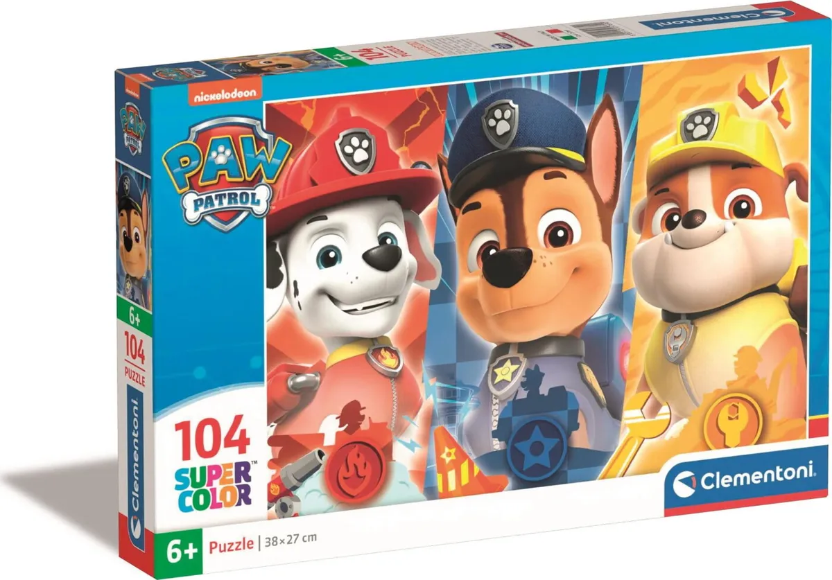 Paw Patrol Puslespil - Super Color - 104 Brikker - Clementoni