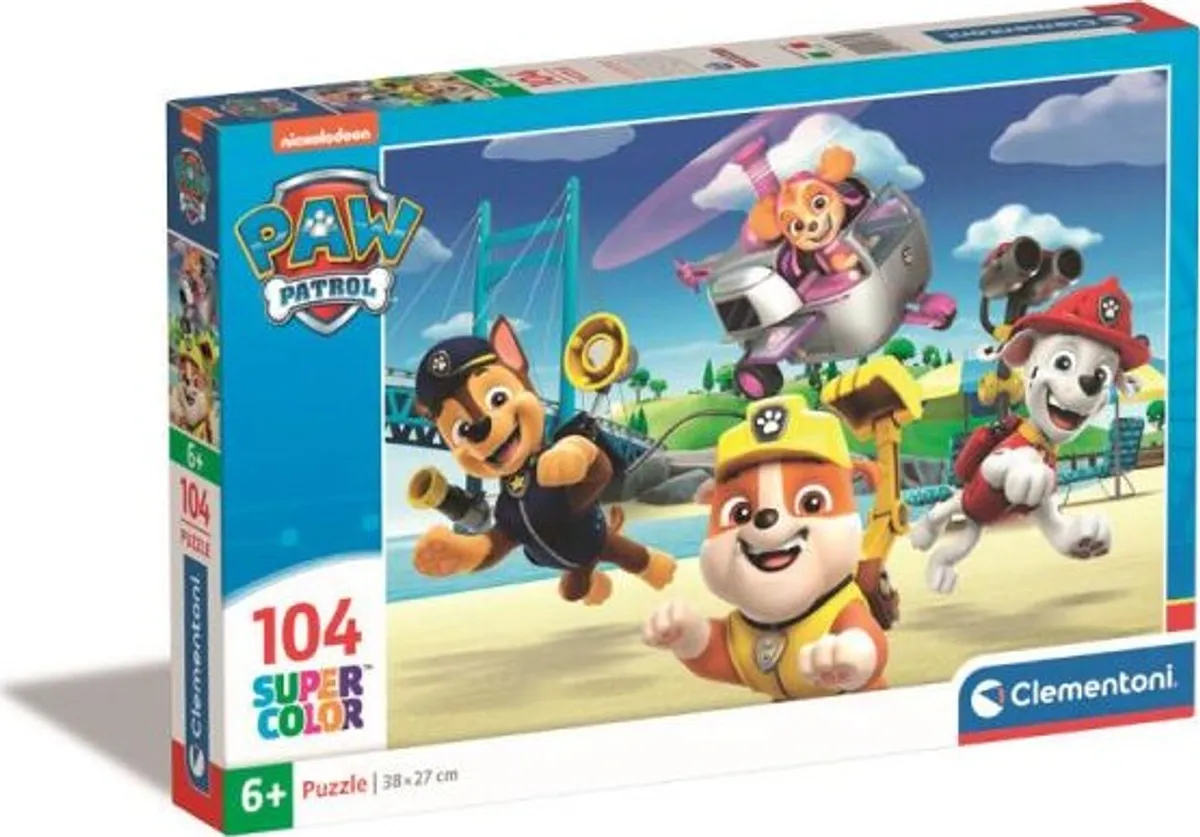 Paw Patrol Puslespil - Super Color - Clementoni - 104 Brikker