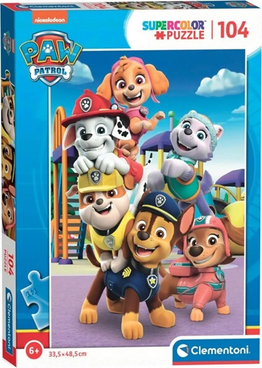 Paw Patrol Puslespil - Super Color - Clementoni - 104 Brikker