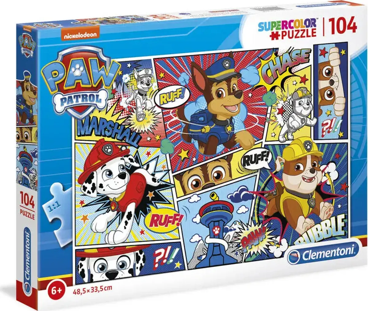 Paw Patrol Puslespil - Super Color - Clementoni - 104 Brikker