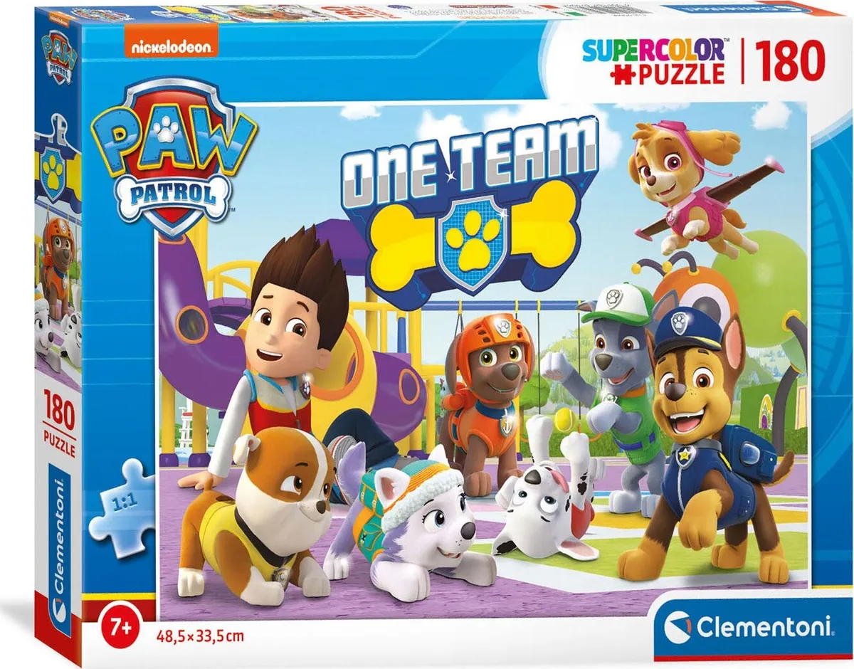 Paw Patrol Puslespil - Super Color - Clementoni - 180 Brikker