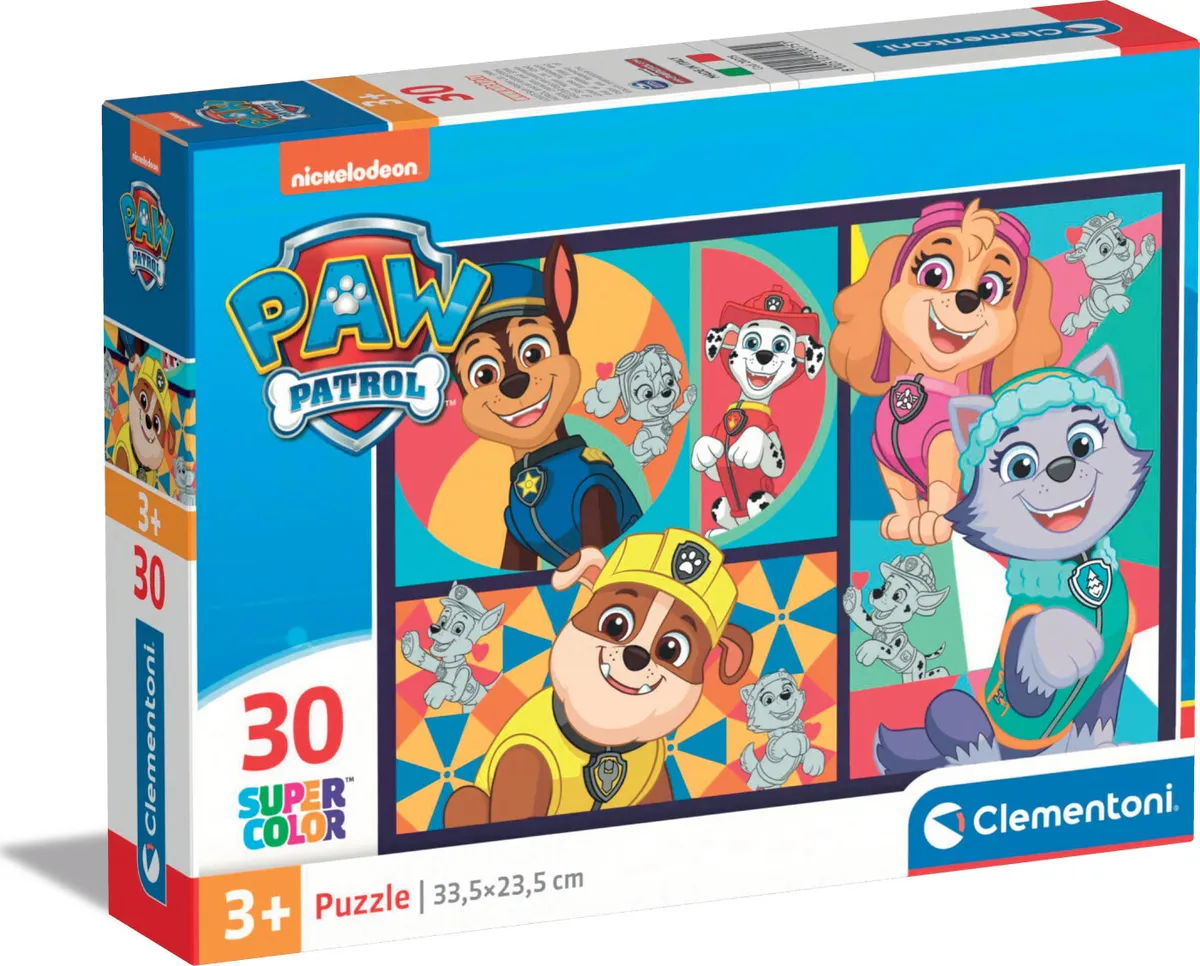 Paw Patrol Puslespil - Super Color - Clementoni - 30 Brikker