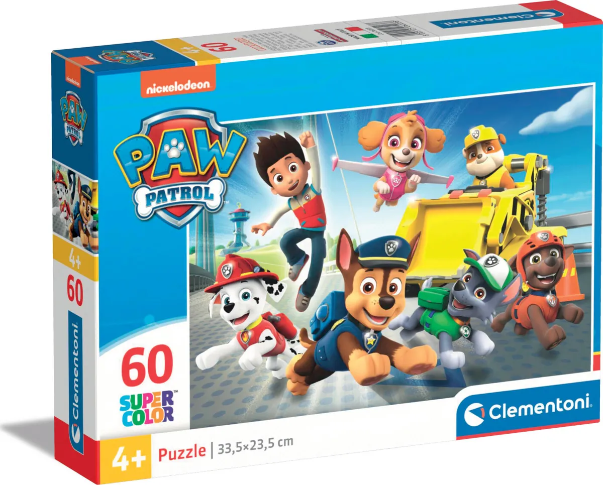 Paw Patrol Puslespil - Super Color - Clementoni - 60 Brikker