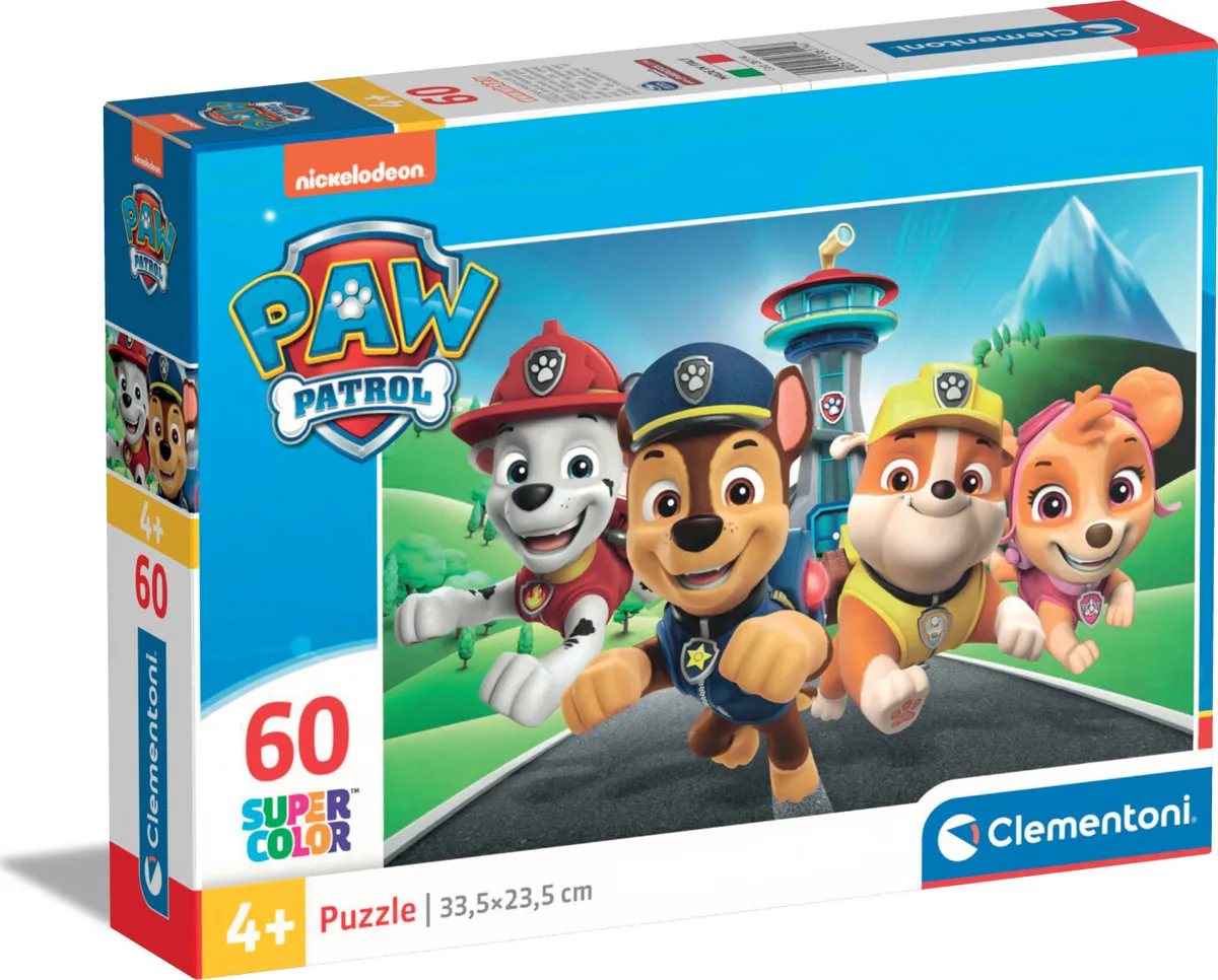 Paw Patrol Puslespil - Super Color - Clementoni - 60 Brikker