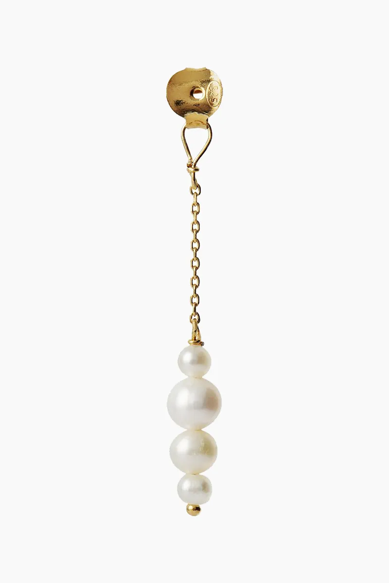 Pearl Berries Behind Ear Earring - Gold - Stine A - Guld One Size