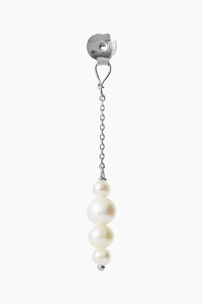 Pearl Berries Behind Ear Earring - Silver - Stine A - Sølv One Size