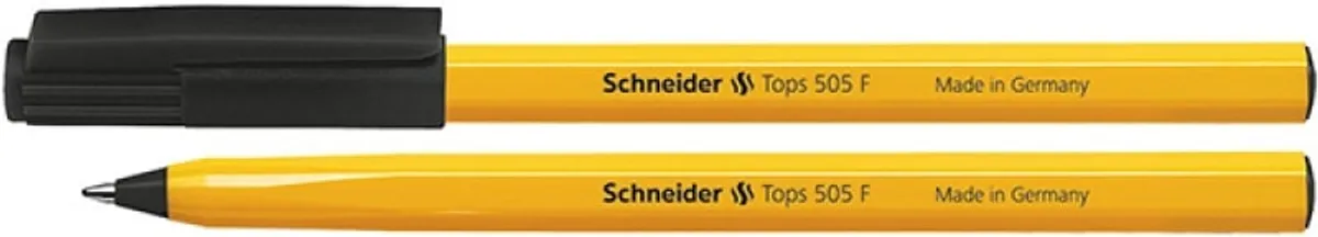 Pen SCHNEIDER Tops 505, F, sort, 50 stk.