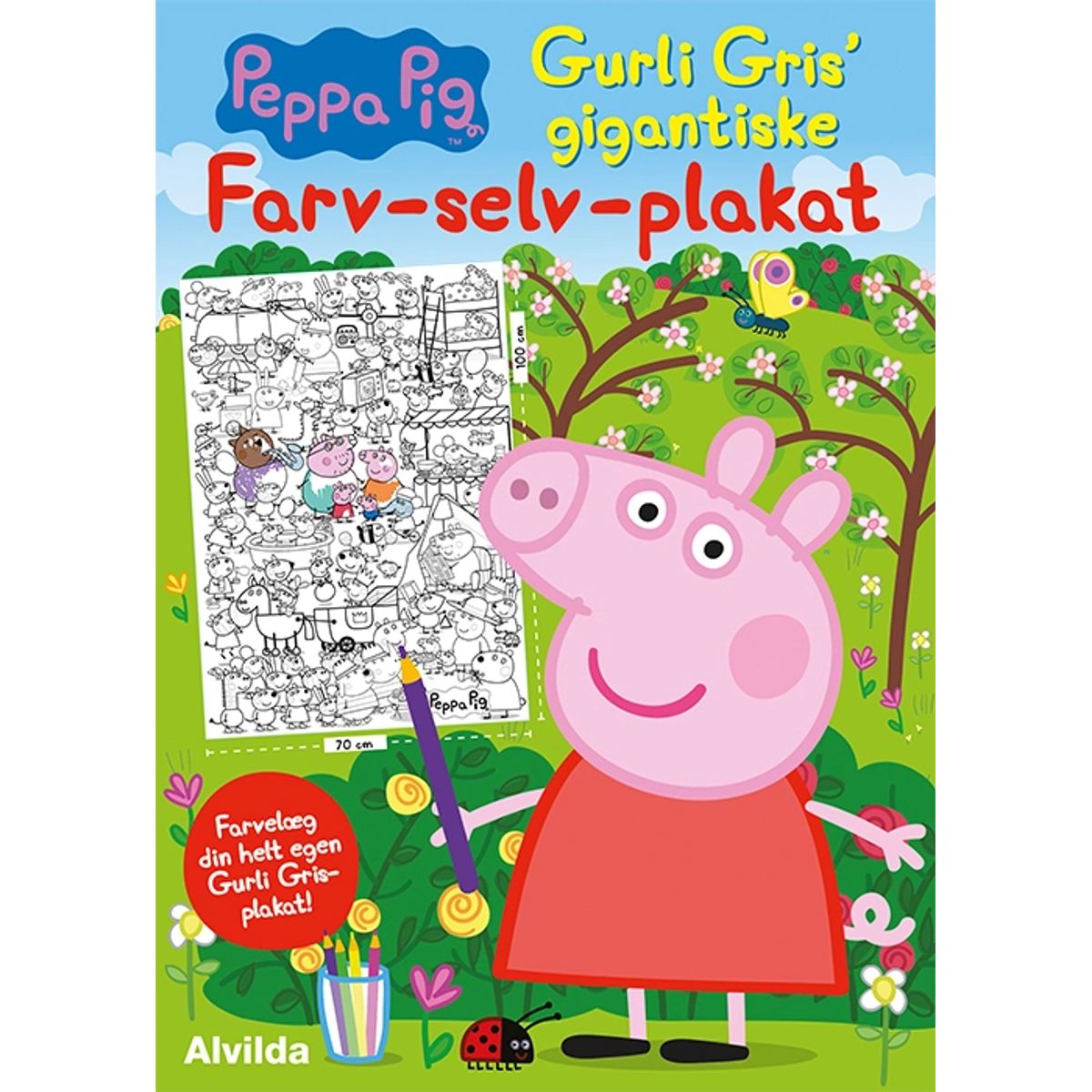 Peppa Pig - Gurli Gris' gigantiske farv-selv-plakat