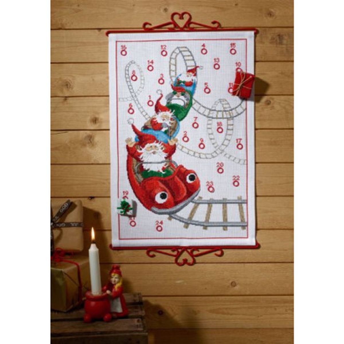 Permin Broderikit Julekalender Rollercoaster 38x57cm