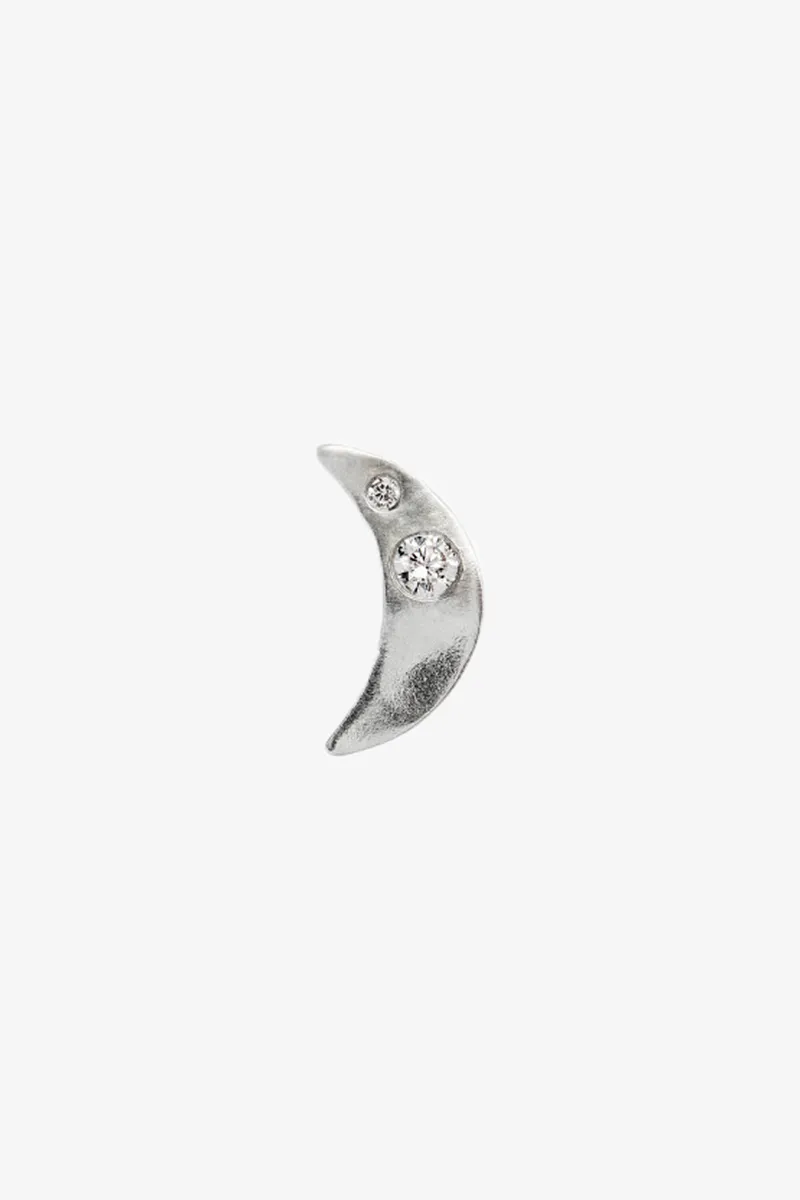 Petit Bella Moon Earring - Silver - Stine A - Sølv One Size