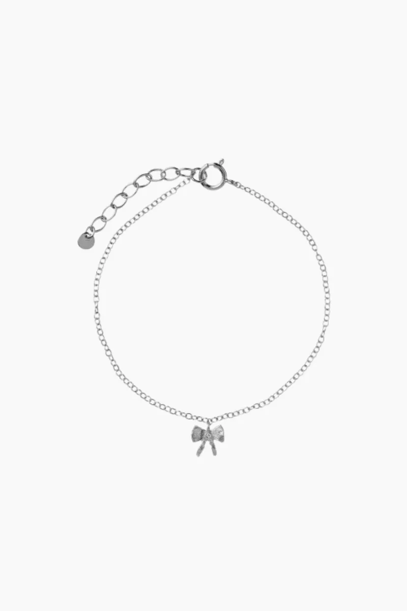 Petit Bow with Stone Bracelet - Silver - Stine A - Sølv One Size