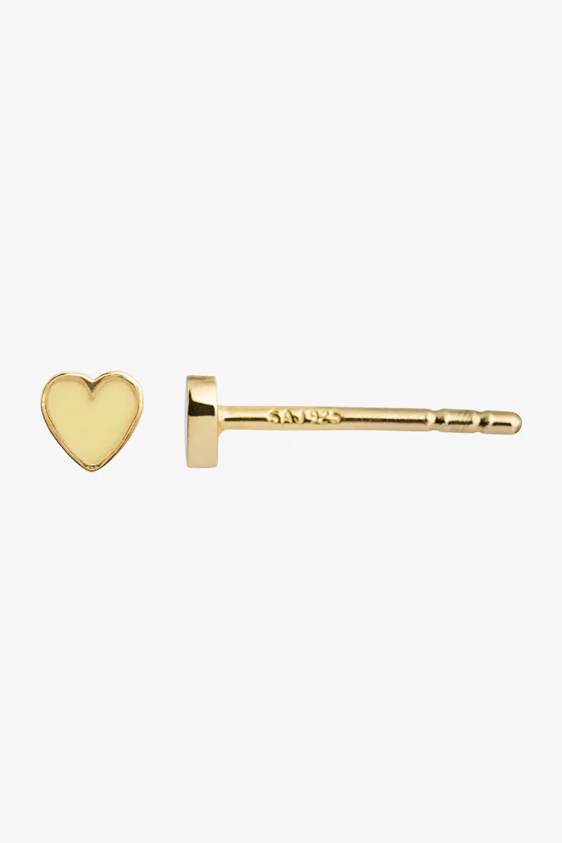 Petit Love Heart Yellow Enamel - Gold - Stine A - Guld One Size